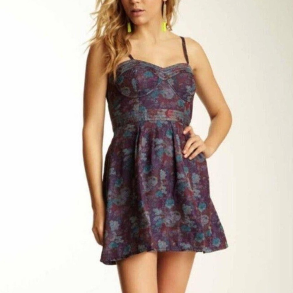 FREE PEOPLE Floral Jaquard Corset Tapestry Dress